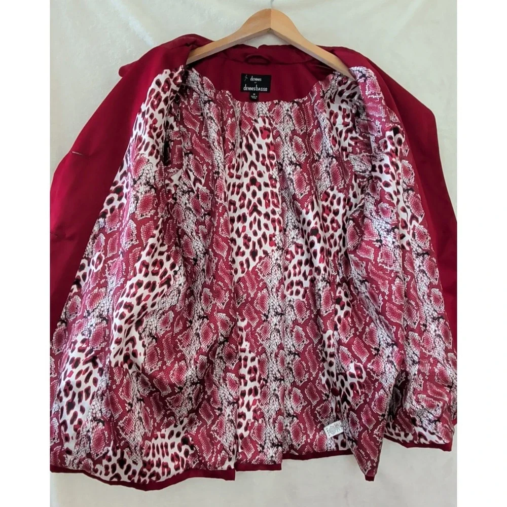 Dennis by Dennis Basso Jacket‎ Womens 1X Red Button Front Lined Spring Fall - Picture 3 of 11